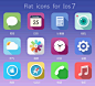 iphone手机苹果Ios7系统扁平化桌面工具图标psd分层素材下载 #Web# #素材# #网页# #UI# #APP#