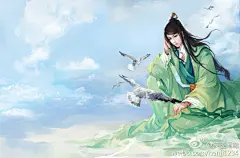 古风 美男 原创 水墨 插画 【画师：痕迹】