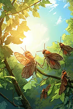 知了夏至插画设计