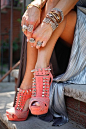 MUST HAVE!!!!  Coral Spike Heels / Jeffrey Campbell