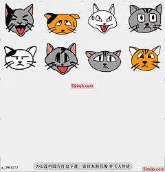 line贴图表情包喵喵叫mew |Mew mew mew mew 猫的各种面部表情|Various facial expressions of cat@飞天胖虎