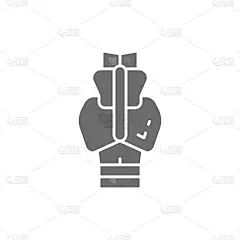 脊柱，尾骨，骶骨，髂骨，尾骨，坐骨灰色图标。