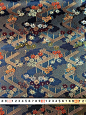 日本进口面料 经典花纹 金镧西阵织 藏青笼目-淘宝网