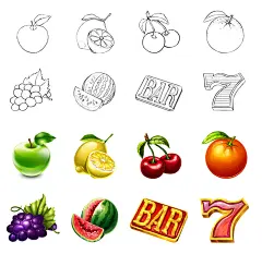 Slot-machine &quot;Crazy farmer&quot; : Graphic design of symbols, buttons, character and interface for the game slot-machine &quot;Crazy farmer&quot;&lt;a class=&quot;text-meta meta-link&quot; rel=&quot;nofollow&quot; href=&quot;http://artforgame.com/&am
