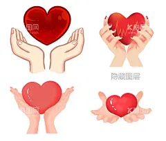 手捧爱心  - 源文件下载【酷图网】手捧,爱心,红心,粉红心,双手,卡通,可爱,插画,