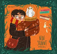 《哈利波特》同人插画 | Laura Proietti PS:第9张《指环王》 ​​​​