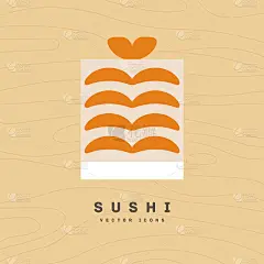 广场设计寿司图标矢量插画平面设计