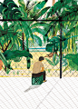 Asylum seekers in detention : Editorial illustration