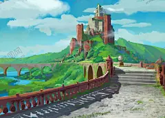 中世纪风格场景插画 【酷图网】CG原画,PSD源文件,欧洲古堡,中世纪城堡,宫殿,复古建筑,场景绘画,参考,大气奢华,复古古典,建筑物房屋,场景插画,游戏场景,大气,壁纸,桌面,辽阔场景,辽阔风景