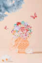 Greeting Cards：Flowers Basket :: Behance