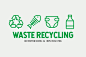 Waste Recycling Line Icons