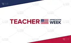 美国教师感恩周。每年五月庆祝。学校与国家教育理念。海报、卡片、横幅和背景。矢量图