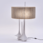 Oscar lamp | GREENKISS, Lighting | Paolo Castelli EN : Lamp with base made of matt white handmade Faenza ceramic. The 100% natural lampshade is made of Nepalese hemp fibre. Lighting source E27 bulb.