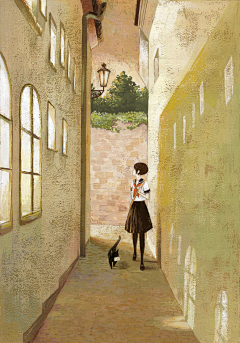小鹿和兔子采集到女孩舆猫咪