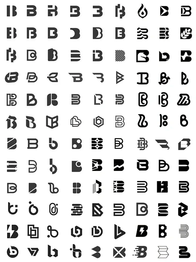 logo设计灵感｜字母B的上百种变形参考干货～ - 小红书
