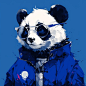 蓝色风暴酷酷的眼镜熊猫