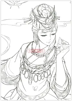 学海轩 醉江湖侠客行 唯美古风涂色线描集 哒哒猫 水彩色铅笔绘画成人学生零基础填色涂色临摹画册书籍古风漫画人物绘本插画作品集-tmall.com天猫