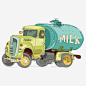 卡通运输车高清素材 一辆 卡通 手绘 汽车 油罐 绿色 运输 黄色 元素 免抠png 设计图片 免费下载