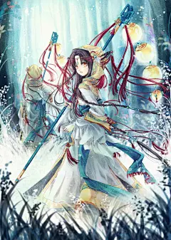 【温柔地照亮黑暗】灯笼特辑 : 听到“灯笼”这个词，大家首先会想到什么样的灯？是迪士尼动画《长发公主》中的那种“孔明灯”？还是以油为燃料的复古型提灯？无论哪种灯笼的光，都非常温柔美丽呢。下面就为大家送上照亮黑暗、充满幻想气息的“灯笼”的插画特辑。快来看看吧。