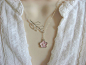 Lariat Style Sakura and Branch Necklace