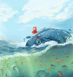 鱼与雨语采集到宫崎骏 动漫 人物 插画 海报