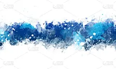 艺术蓝色水彩飞溅效果模板