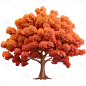 秋季秋天手绘插画植物树木贴纸