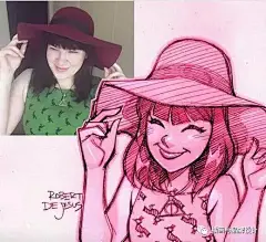 手绘丨将真人绘制成Q版漫画，寥寥数笔但感觉萌萌哒