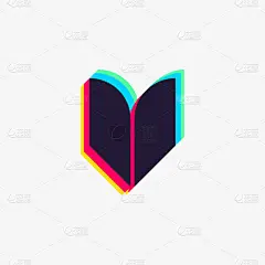 带有立体声效果的字母V标志。