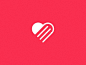 Heart + Book Logo Mark brand identity mark red heart logo design minimal branding