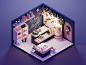 Gift Shop xmas christmas gift shop shop room low poly diorama lowpoly isometric render blender illustration 3d