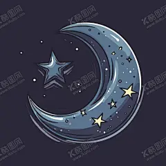 可爱月亮卡通绘画儿童插画 【酷图网】卡通,月亮,明月,月,月球,星星,星球,亮晶晶,闪闪发光,免抠素材,矢量,简笔画,儿童画,儿童插画,插画,蜡笔画,logo,图标