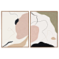 粉白灰绿 原创北欧客厅装饰画现代简约玄关挂画ins风卧室抽象壁画-淘宝网