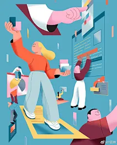 y园糖插画设计超话
优秀作品赏析
作者：Ahra Kwon
风格：人物扁平插画 ​​​​