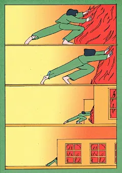  插画太空馆

西班牙插画师María Medem从小就热爱漫画，并痴迷于图像的叙事能力。她的作品介于插画和漫画之间，尽管没有对话框这样的明确信息，人们还是能在她的作品中感受到动作的进行、时间的流逝。 ​​​​