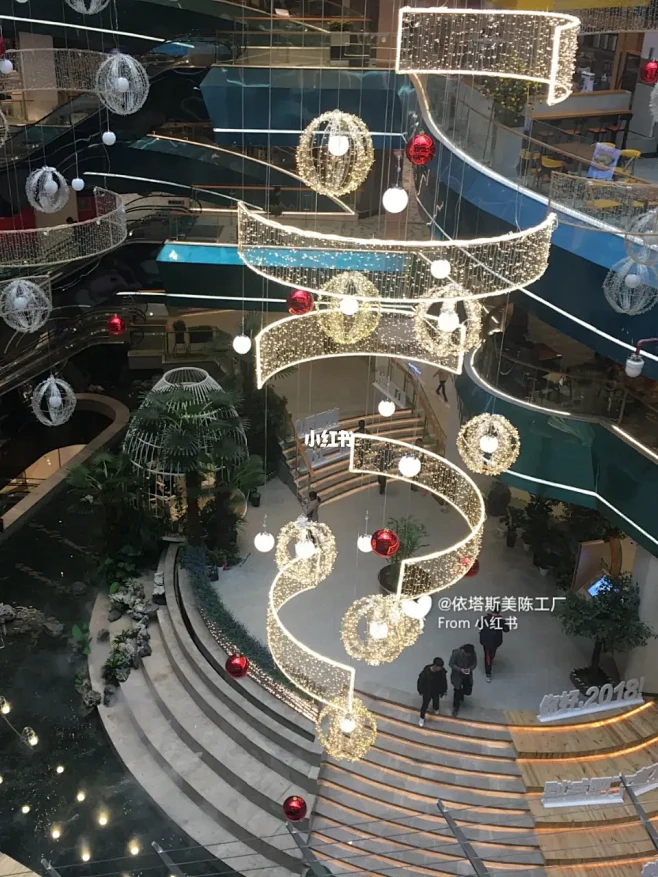 湖南商场中庭美陈灯光吊饰大型空中灯饰挂件-花瓣网