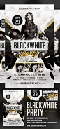 Blackwhite Party Flyer 演唱会海报画册模板素材图片设计源文件-淘宝网