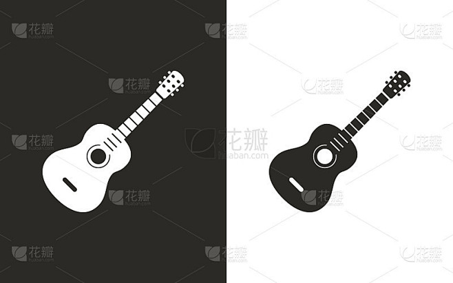 吉他矢量图标。