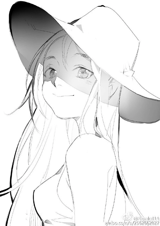 超好看的日系插画动漫人物高清线稿，临摹…材资料 (172)-花瓣网