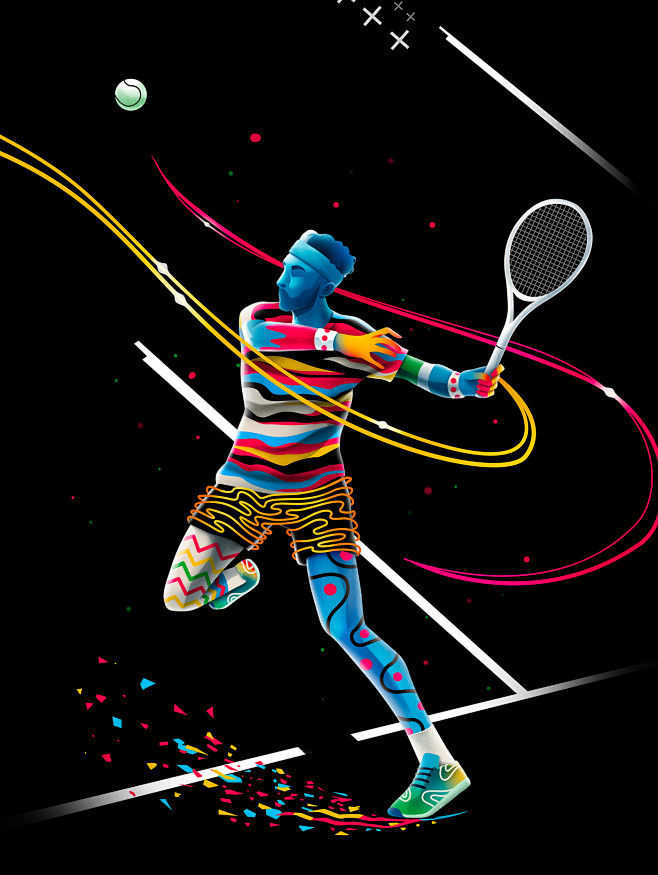 Colorful Sports Illu...