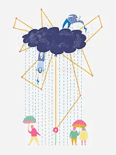 卡通下雨乌云免抠素材 平面电商 创意素材 png素材