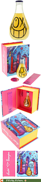 Special boxed edition of bottled Orangina by artist André