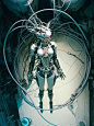 artwork Character design  concept art cyber Cyberpunk Digital Art  ILLUSTRATION  Scifi