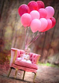 pink + balloons + pretty baby girl = perfection