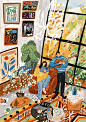 居家小生活_朱鼓励__插画师作品_涂鸦王国gracg.com
