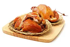 Roast Chicken   isolated on the white background