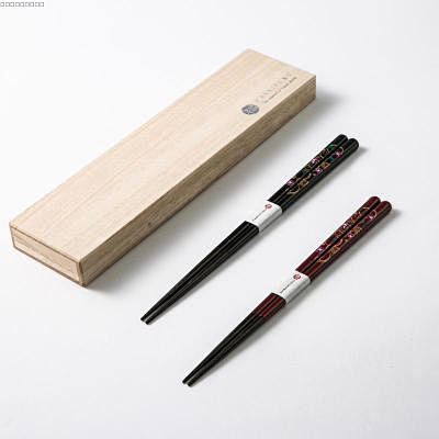 日本kawai 箸福镙钿天然木漆筷朝颜华...