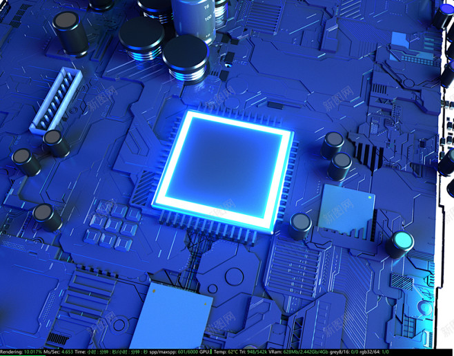 芯片渲染素材高清素材免费下载页面网页平面电商创意素材