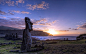 「智利」复活节岛石像--位于东南太平洋