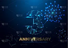 Anniversary 3. Geometric polygonal Anniversary gre